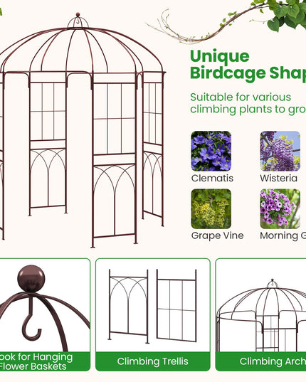 Giantex Birdcage Shape Garden Arbor, 8.4ft High x 7ft Wide