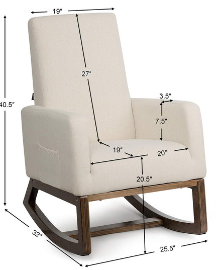 Giantex Rocking Chair Upholstered Living Room Chair