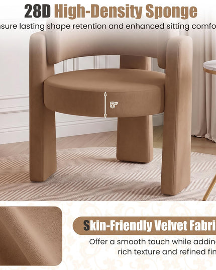 GIANTEX Modern Velvet Barrel Accent Chair with Thick Seat (1/2)