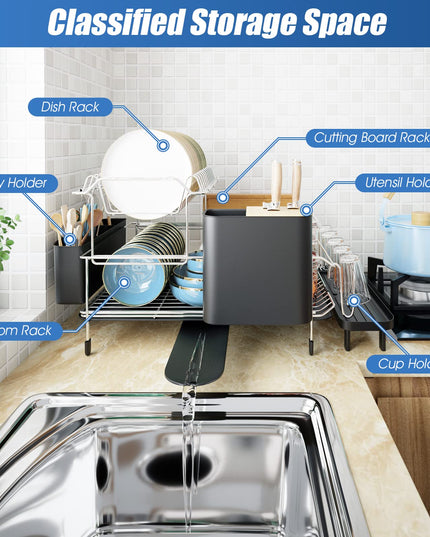 Dish Drying Rack, 2-Tier Dish Rack - Giantex