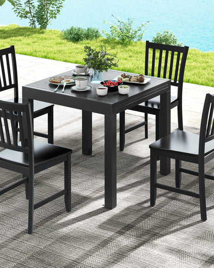 Giantex Expandable Aluminum Dining Table for 4-6 People, 31.5”-63” Extendable Patio Table