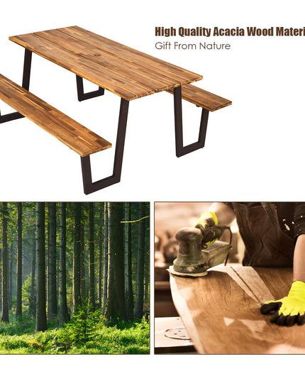Giantex Picnic Table Bench Set for 6 or 8