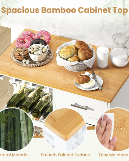Giantex Kitchen Island with Storage Cabinet for Dining Living Room