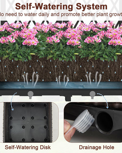 Giantex 2 Pack Raised Garden Beds with Trellis (32”Lx16”Wx48”H)