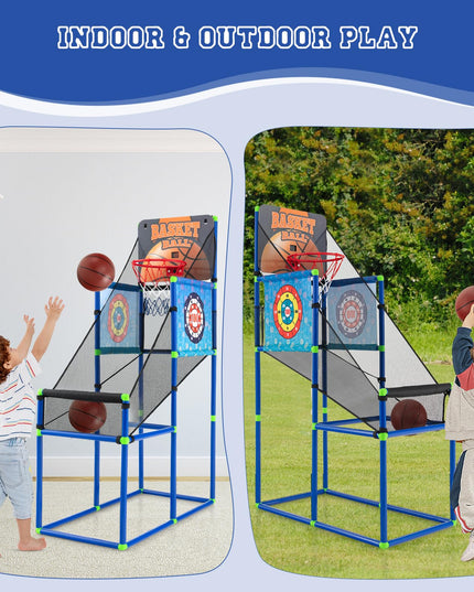Giantex Kids Basketball Hoop Arcade Game, 2 in 1 Indoor Outdoor Arcade Basketball Game
