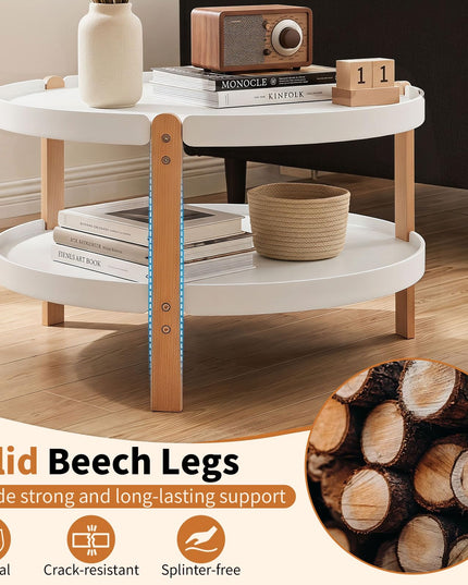 GIANTEX 23.5" 2-Tier Coffee Table with Storage