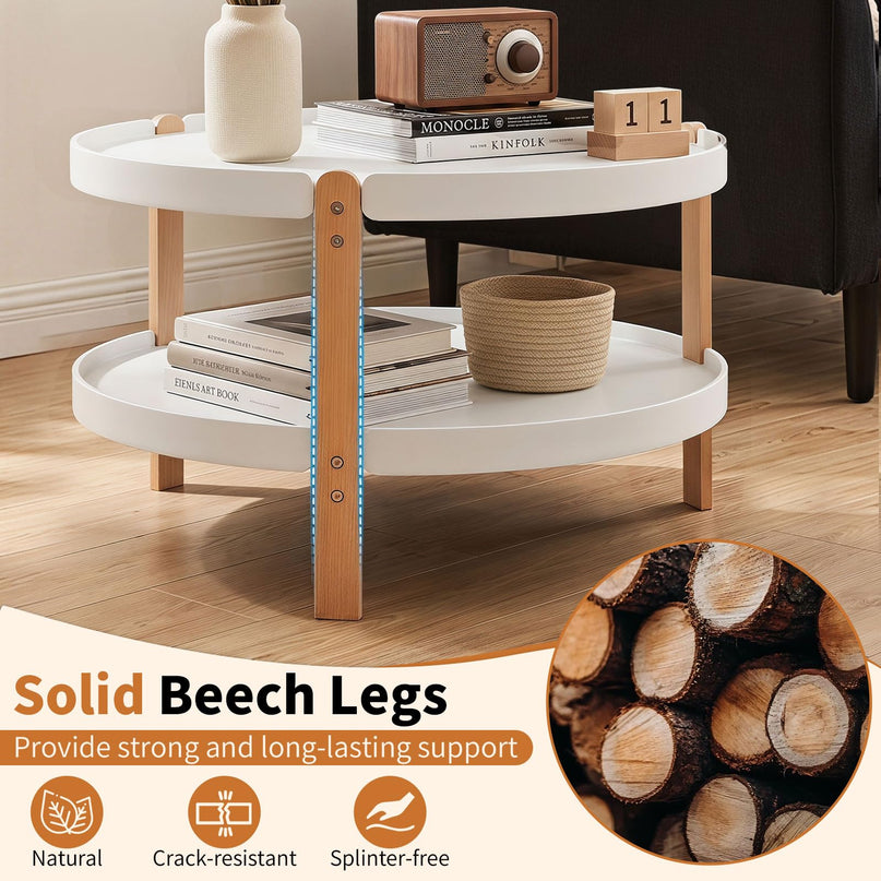 GIANTEX 23.5" 2-Tier Coffee Table with Storage