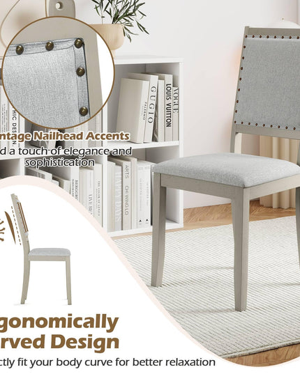 Giantex Farmhouse Dining Chairs Set of 2/4 for Dining Room Living Room Restaurant