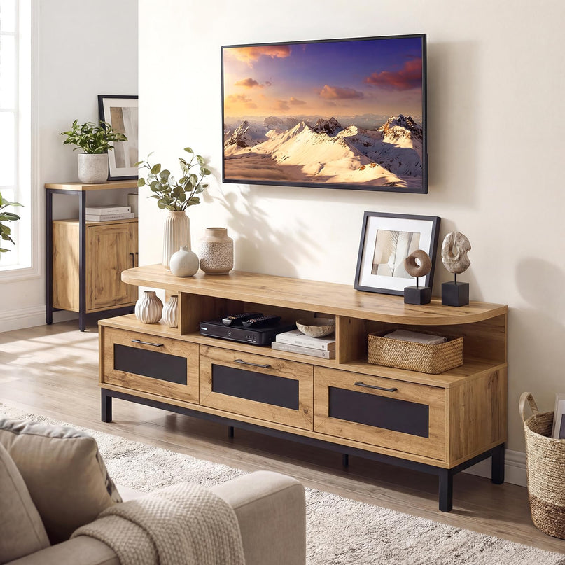 Meuble TV Giantex pour téléviseurs jusqu'à 75 pouces Meuble de divertissement
