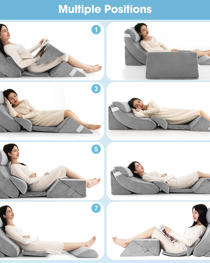 Giantex 7 PCS Orthopedic Bed Wedge Pillow Set