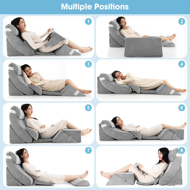 Giantex 7 PCS Orthopedic Bed Wedge Pillow Set