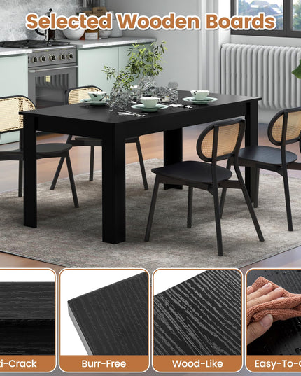 Dining Table, Wood Rectangular Table Dining Table 63" x 31.5" x 30"