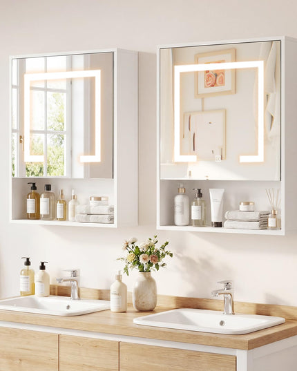 Giantex 24"x18" Medicine Cabinet with Mirror and Lights
