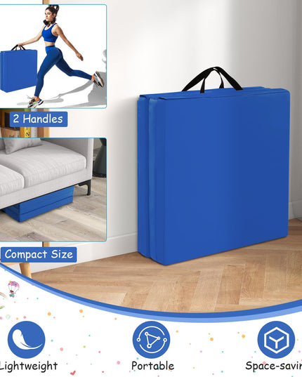 Giantex 6'x 2' Gymnastics Mat, 2" Thick Folding Tumbling Mat with Hook and Loop Fastener