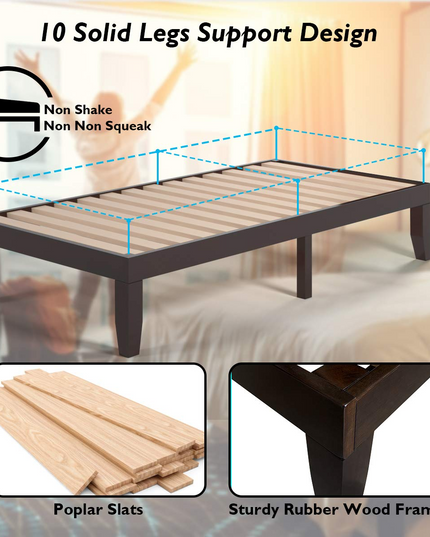 Solid Wood Platform Bed Frame - Giantex
