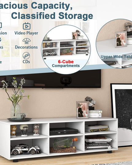 Giantex TV Stand with Cube Storage - TV Console Cabinet w/ 6 Open Compartments