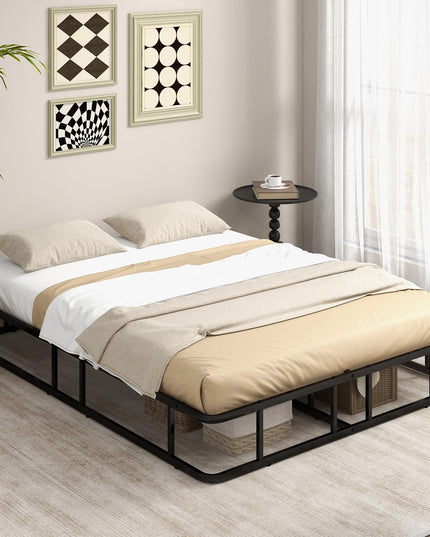 Giantex 10 Inch Bed Frame Queen Size, Metal Platform Queen Bed Frame, Heavy Duty Steel Slat Support