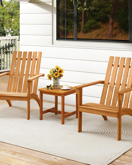 Giantex Adirondack Chair Acacia Wood Fire Pit Chairs w/Inclined Seat(1/2/4)