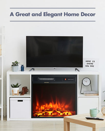 Giantex Recessed and Wall-Mounted Electric Fireplace - Electric Stove Heater