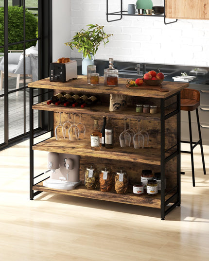 4 Tier Liquor Bar Table with Footrest - Giantex
