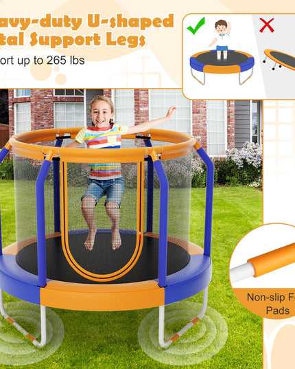 Giantex 48" Trampoline for Kids, Toddler Trampoline with Safety Enclosure Net, Max Load 265 Lbs