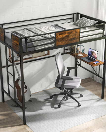 Giantex Loft Bed Twin Size with Desk and Storage Shelf