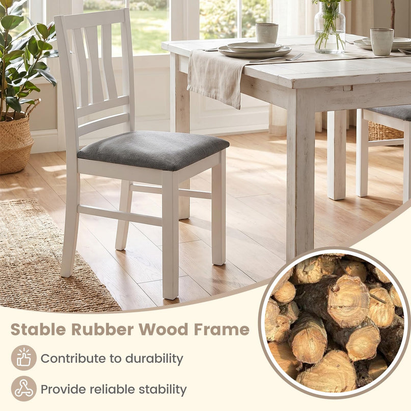 Giantex Wood Dining Chairs Set of 2/4 with Slat Back (2/4)