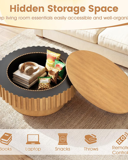Table basse ronde Giantex avec rangement pour petits espaces de salon