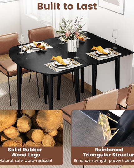 Giantex Dining Table Set with 2 Half-Round Dinner Tables for 4-6