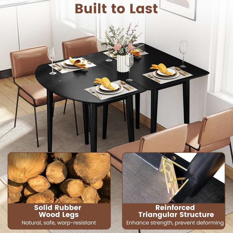Giantex Ensemble table de salle à manger avec 2 tables demi-rondes pour 4-6 personnes