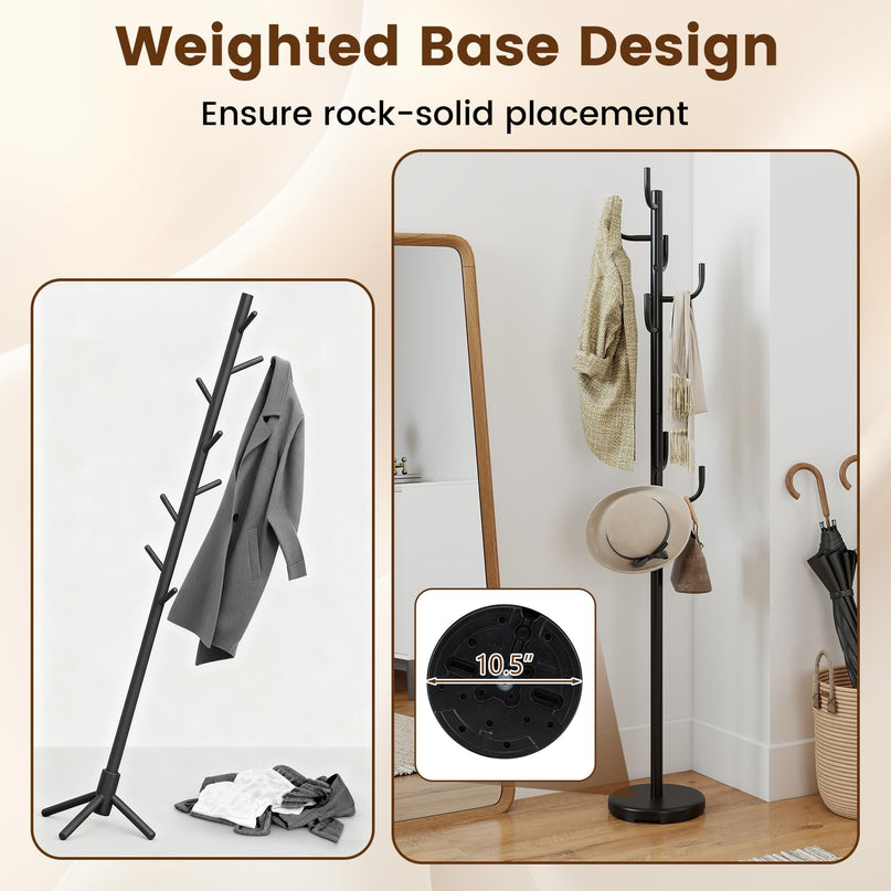 Giantex 69" Metal Coat Rack, 8-Hook Cactus Clothes Stand