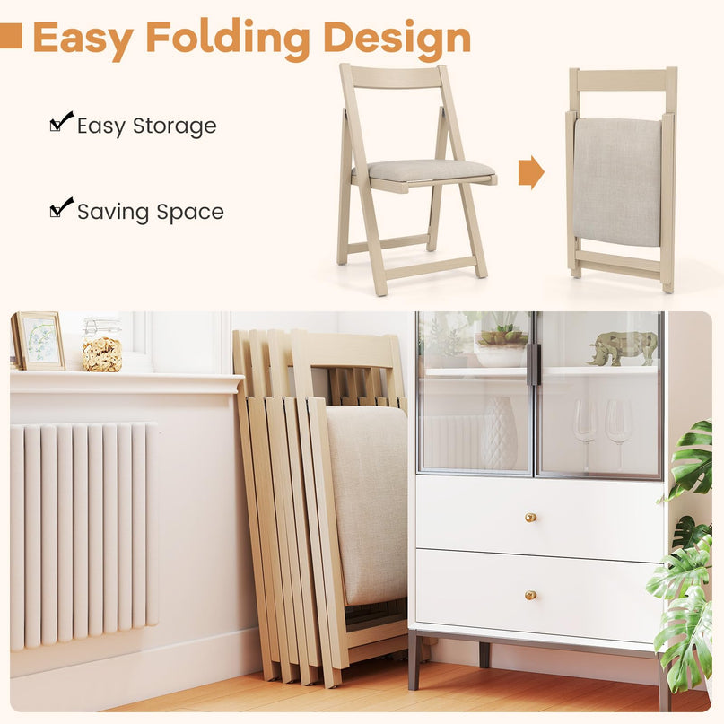 Giantex Folding Dining Chairs Set of 4