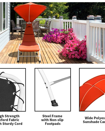 Giantex Arc Stand Porch Swing Hammock Chair w/Canopy for Garden Backyard