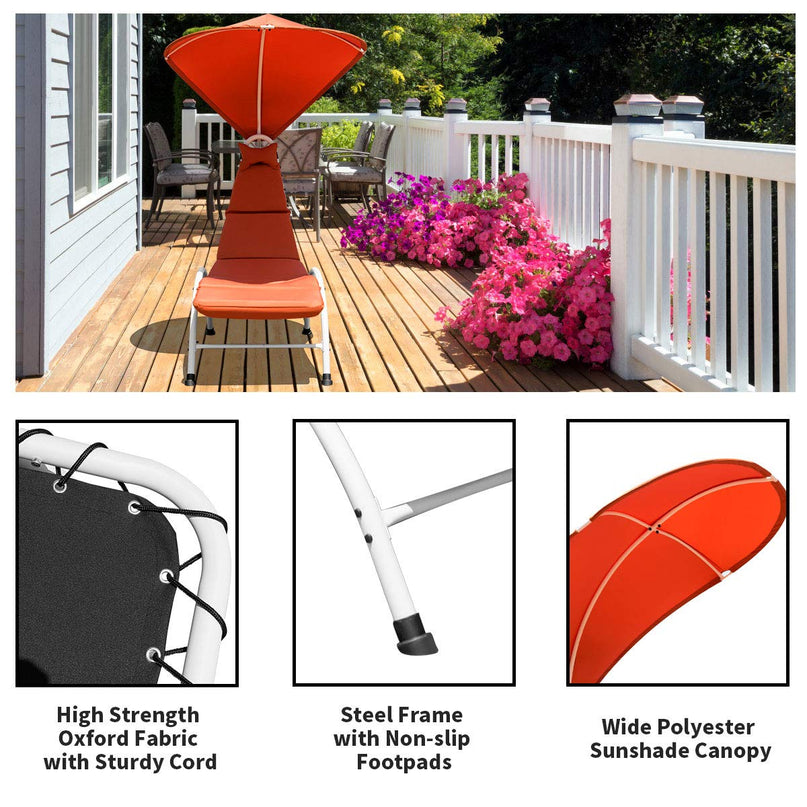 Giantex Arc Stand Porch Swing Hammock Chair w/Canopy for Garden Backyard