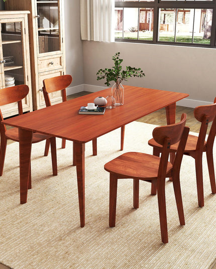 Giantex Wooden Dining Chairs, Kitchen Chairs w/Curved Backrest & Solid Rubber Wood Frame