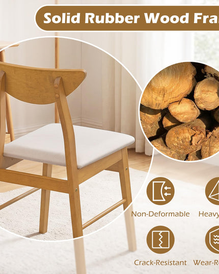 GIANTEX Upholstered Dining Chairs Set of 2/4 w/ Comfortable Upholstered Seat