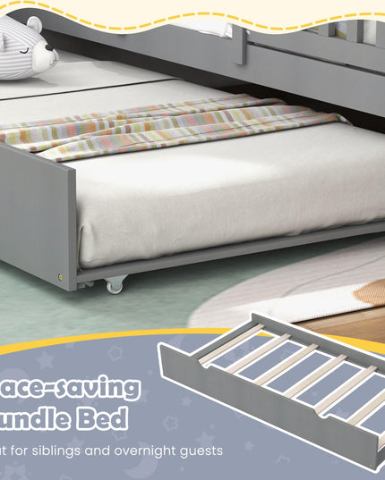 Giantex Twin House Bed with Trundle