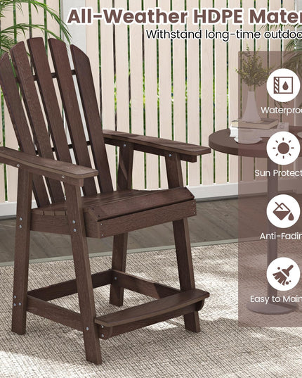 Giantex HDPE Tall Adirondack Chair, 24.5”H Counter Height Bar Stool