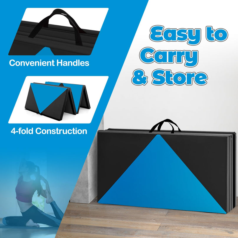 Giantex 4'x8'x2 Gymnastics Mat, Folding Anti-Tear Gymnastics Panel Mats