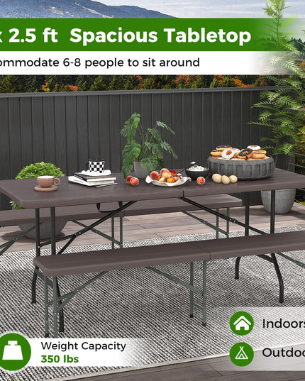 Giantex 6ft HDPE Folding Table