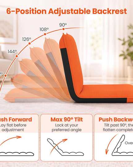 GIANTEX Adjustable Mesh Floor Sofa Chair for Meditation Seminars Reading TV Watching or Gaming