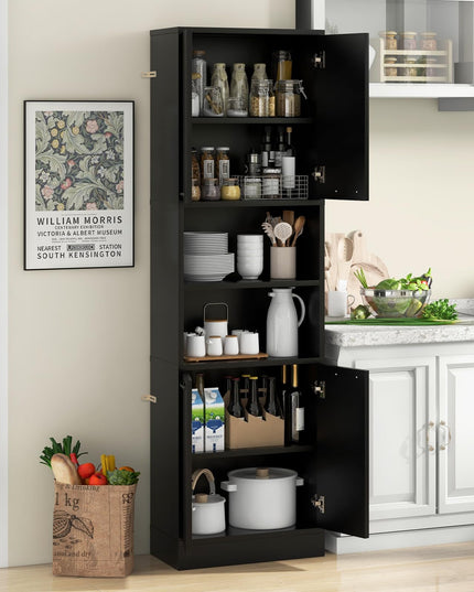Giantex Kitchen Pantry Cabinet, 75” Tall Freestanding Cupboard with Doors & Shelves