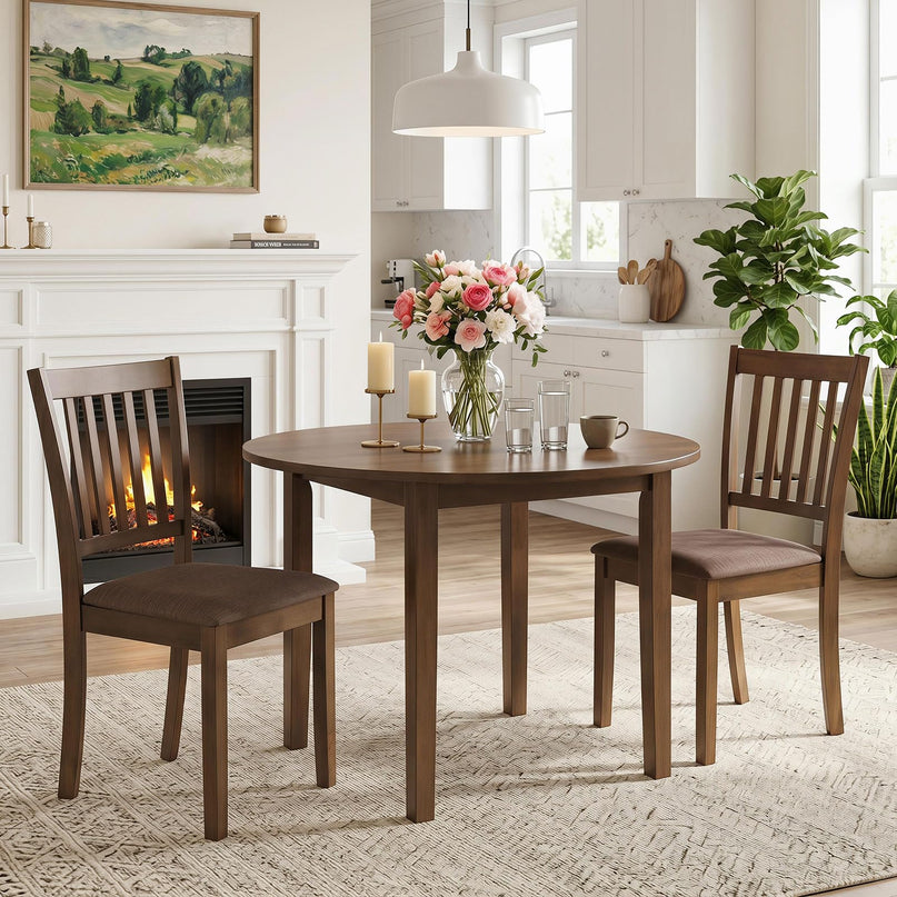 Giantex Wood Slat-Back Design Kitchen Chairs (2/4)