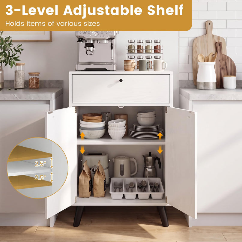 Giantex Kitchen Buffet Cabinet with 1 Drawer 2 Doors & Adjustable Shelf