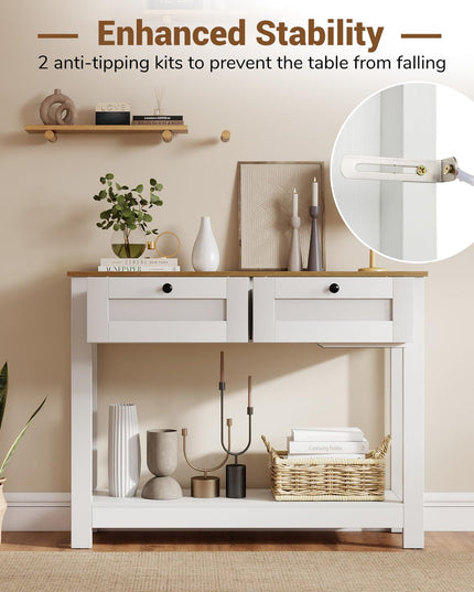 Giantex 42" Farmhouse Console Table with 2 Drawers