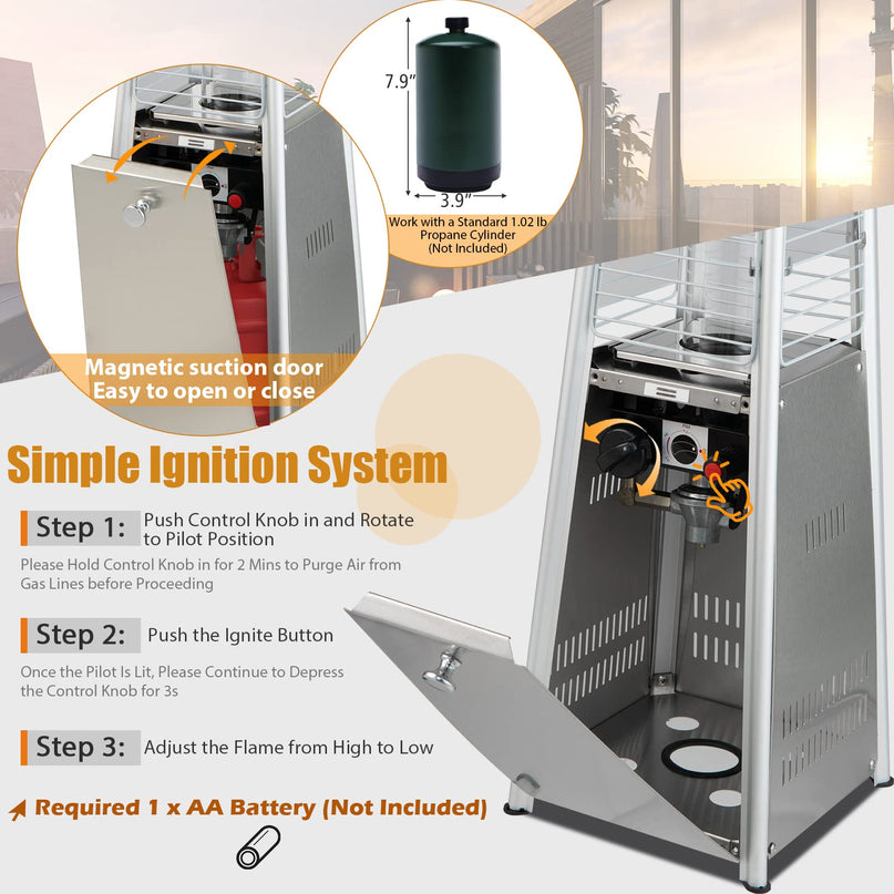 Giantex Outdoor Heaters for Patio - 35" Outside Portable Tabletop Patio Heater, 9500 BTU