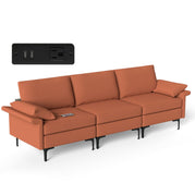 Orange / 3 Seat with USB Port & Socket