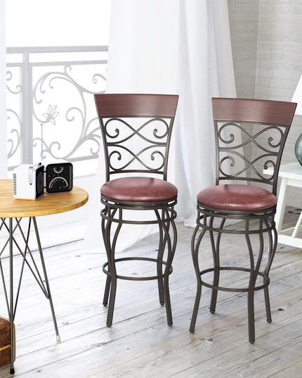 Giantex Bar Stools Set of 2, 360 Degree Swivel, 30" Counter Height Bar Stools