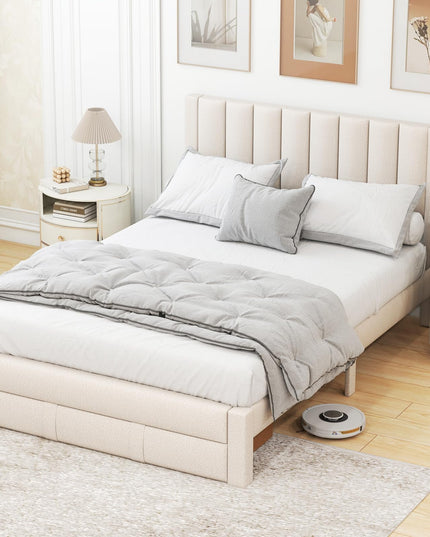 Cadre de lit Queen Size Giantex avec tiroir de rangement
