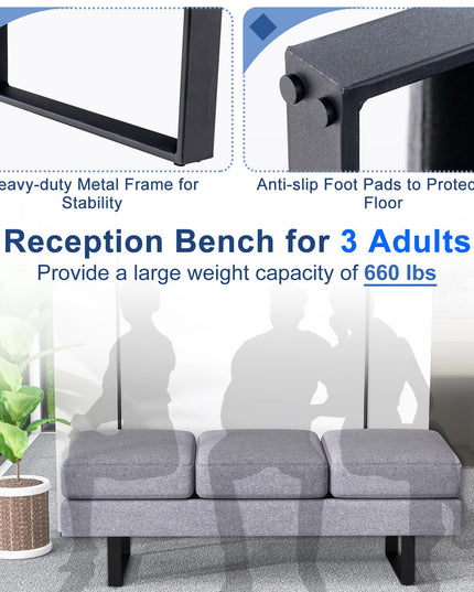 Giantex Waiting Room Chairs, Office Guest Chair with 660 Lbs Weight Capacity , Grey